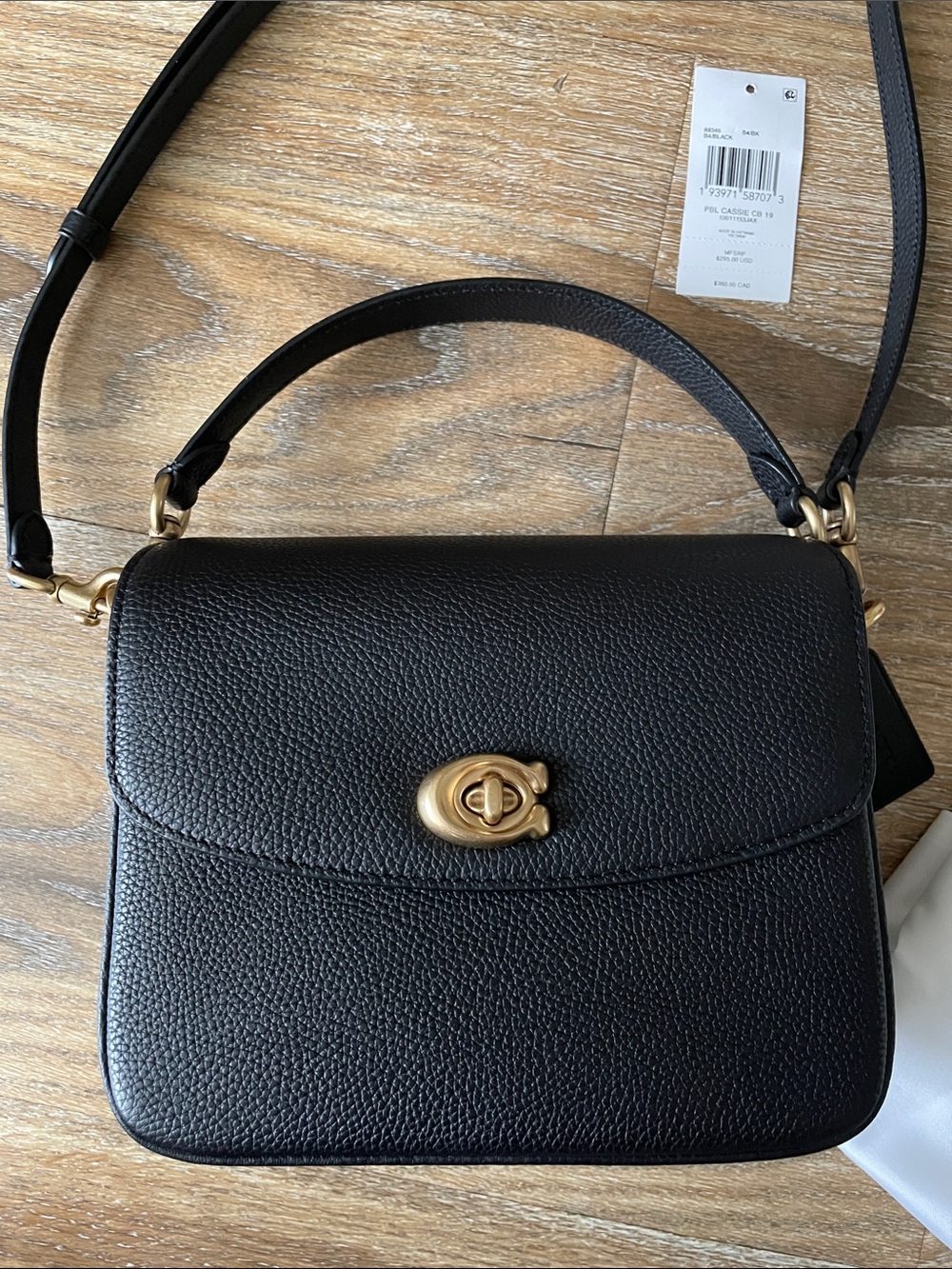 Coach Cassie 19 in Black Pebbled Leather - Picture 2 of 14